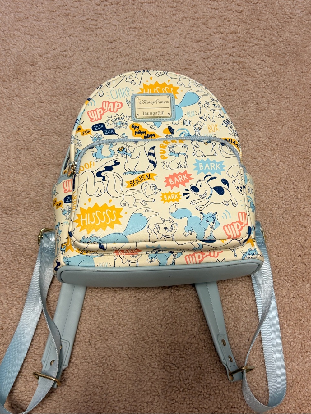 Loungefly Cream & Light Blue Disney Pets Mini Backpack